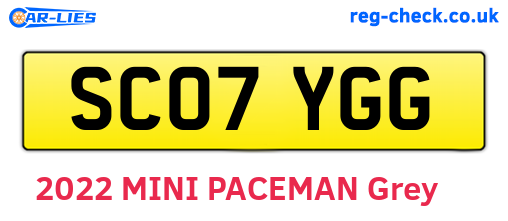 SC07YGG are the vehicle registration plates.