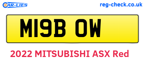M19BOW are the vehicle registration plates.