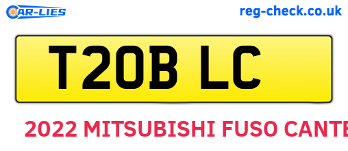 T20BLC are the vehicle registration plates.