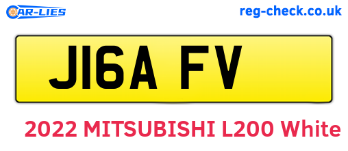 J16AFV are the vehicle registration plates.