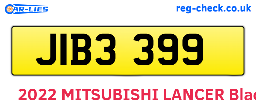 JIB3399 are the vehicle registration plates.