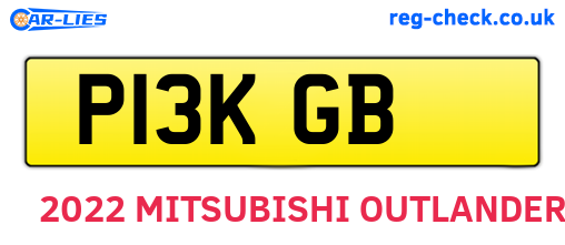 P13KGB are the vehicle registration plates.