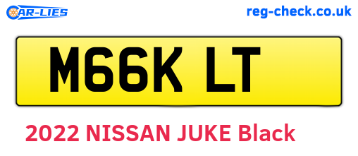 M66KLT are the vehicle registration plates.