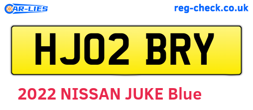 HJ02BRY are the vehicle registration plates.