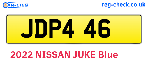 JDP446 are the vehicle registration plates.