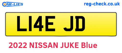 L14EJD are the vehicle registration plates.