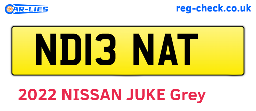 ND13NAT are the vehicle registration plates.