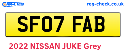 SF07FAB are the vehicle registration plates.