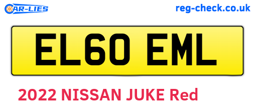 EL60EML are the vehicle registration plates.