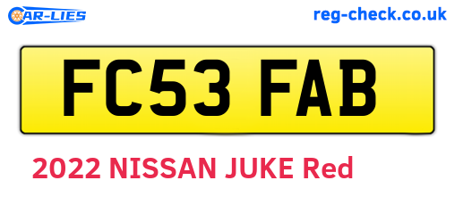 FC53FAB are the vehicle registration plates.