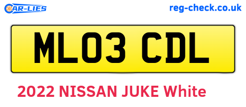 ML03CDL are the vehicle registration plates.
