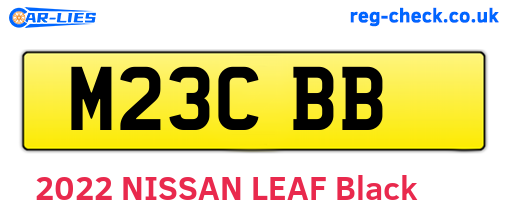 M23CBB are the vehicle registration plates.