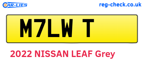 M7LWT are the vehicle registration plates.