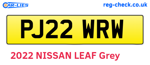 PJ22WRW are the vehicle registration plates.