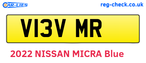 V13VMR are the vehicle registration plates.