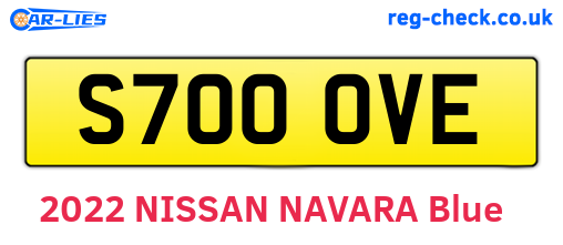 S700OVE are the vehicle registration plates.