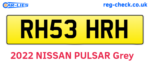 RH53HRH are the vehicle registration plates.