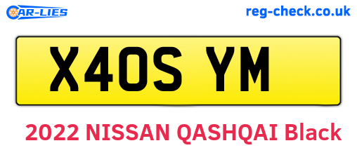 X40SYM are the vehicle registration plates.