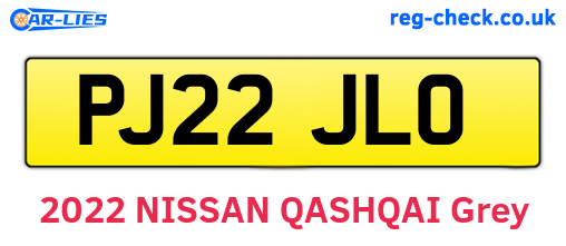 PJ22JLO are the vehicle registration plates.