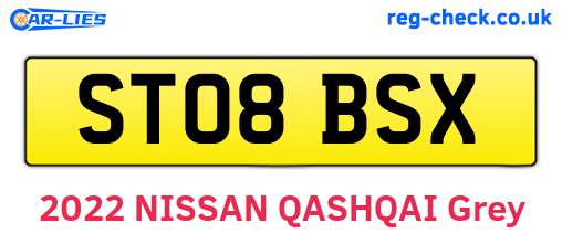 ST08BSX are the vehicle registration plates.