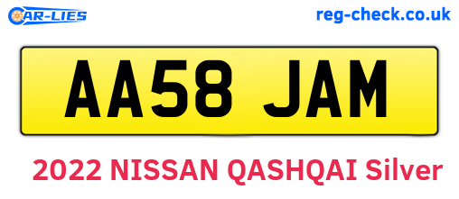 AA58JAM are the vehicle registration plates.