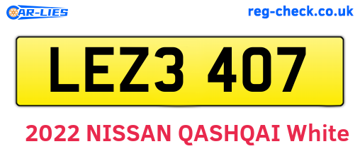 LEZ3407 are the vehicle registration plates.