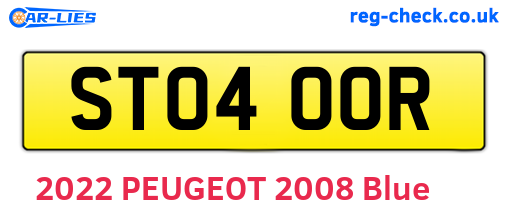 ST04OOR are the vehicle registration plates.