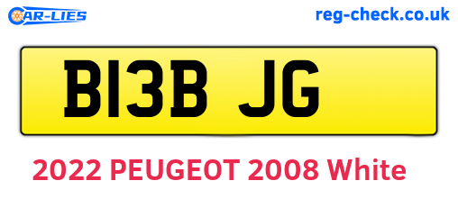 B13BJG are the vehicle registration plates.