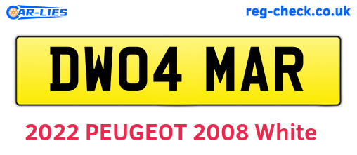 DW04MAR are the vehicle registration plates.