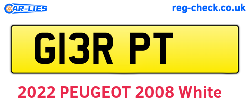 G13RPT are the vehicle registration plates.