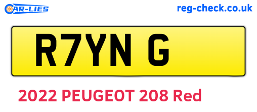 R7YNG are the vehicle registration plates.