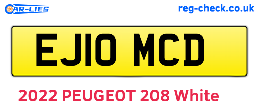 EJ10MCD are the vehicle registration plates.
