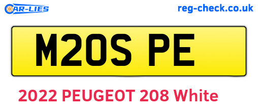 M20SPE are the vehicle registration plates.