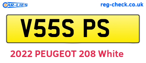 V55SPS are the vehicle registration plates.