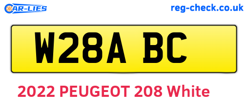 W28ABC are the vehicle registration plates.