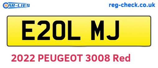 E20LMJ are the vehicle registration plates.