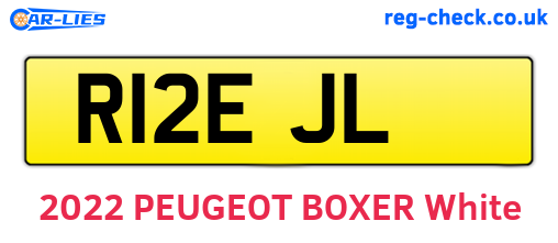 R12EJL are the vehicle registration plates.