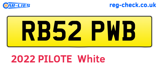 RB52PWB are the vehicle registration plates.
