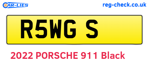 R5WGS are the vehicle registration plates.