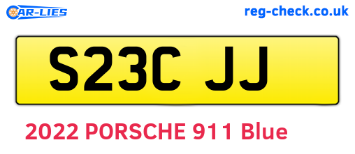 S23CJJ are the vehicle registration plates.