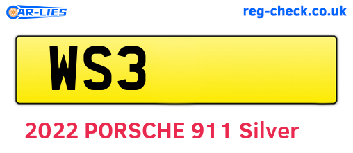 WS3 are the vehicle registration plates.