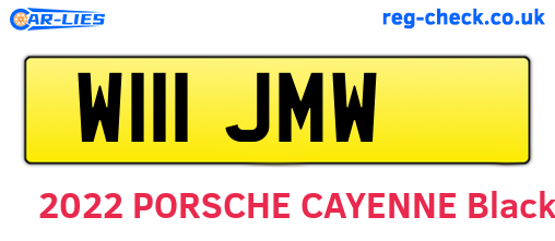 W111JMW are the vehicle registration plates.