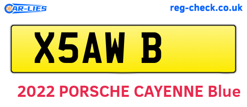 X5AWB are the vehicle registration plates.
