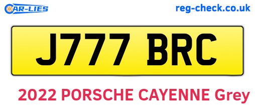 J777BRC are the vehicle registration plates.