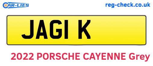 JAG1K are the vehicle registration plates.
