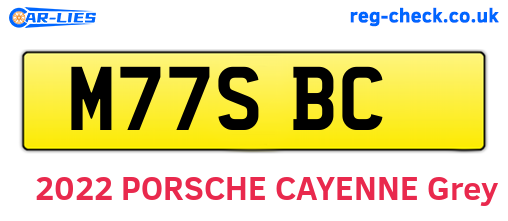 M77SBC are the vehicle registration plates.