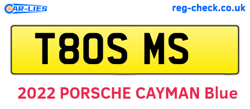 T80SMS are the vehicle registration plates.