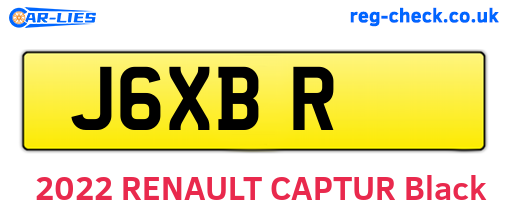 J6XBR are the vehicle registration plates.