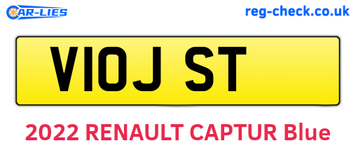 V10JST are the vehicle registration plates.