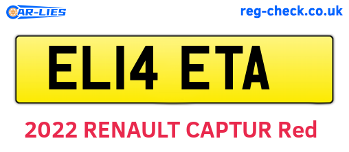 EL14ETA are the vehicle registration plates.